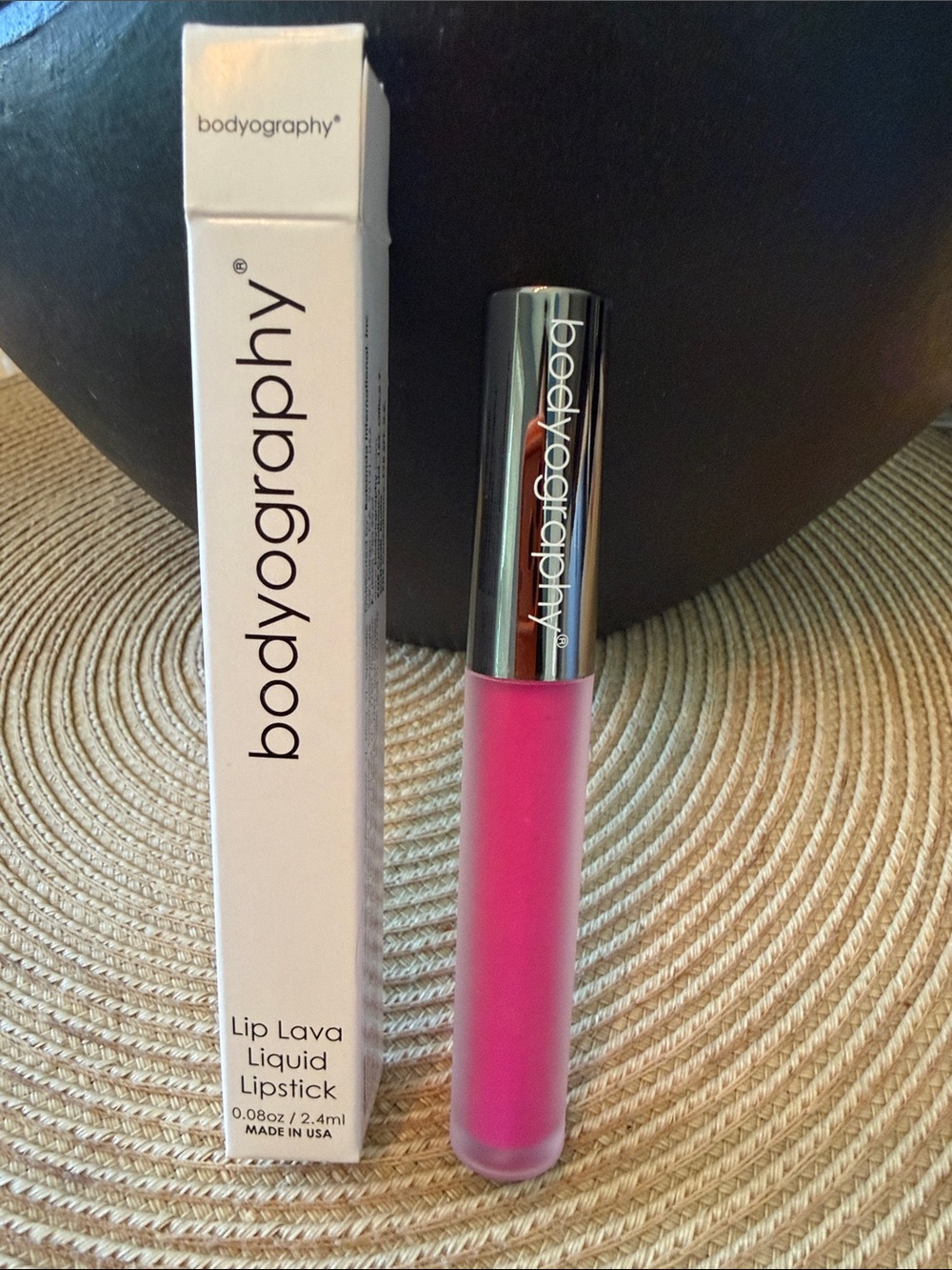 Bodyography Lip Lava Liquid Lipstick Vibrant Pink Candy .08 Oz. In frosted Tube